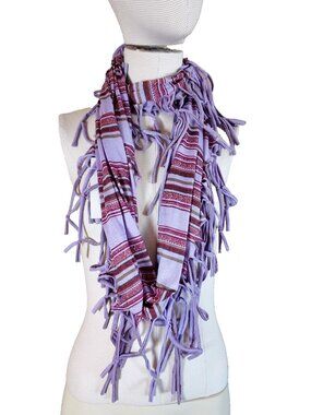 BCBG Maxazria fringed infinity scarf purple BRAND NEW WITH TAGS